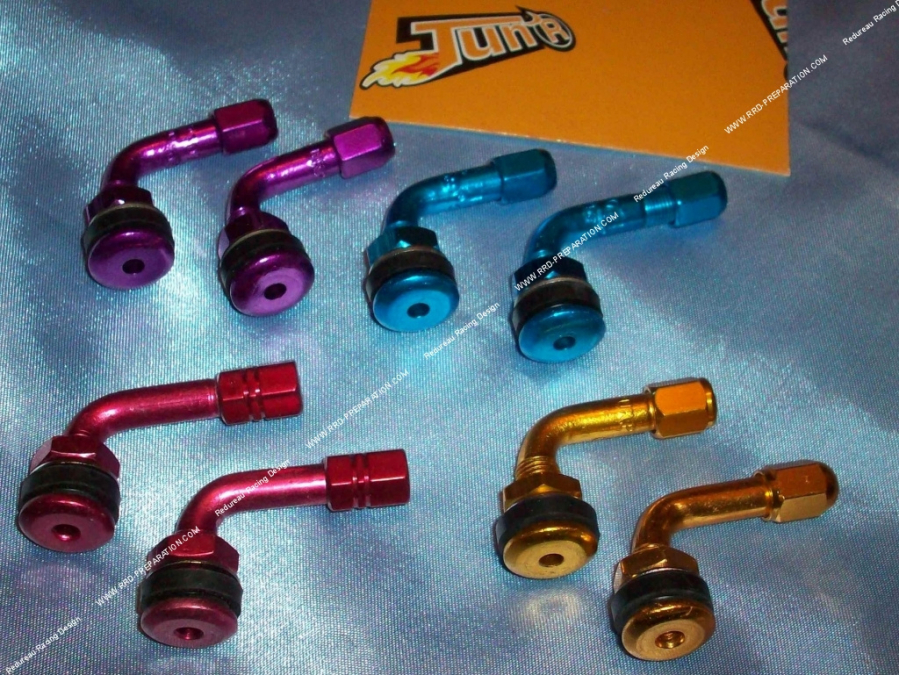 Par de válvulas angulares en aluminio anodizado TUN 'R universal (scooter, mob, mécaboite) opciones de color