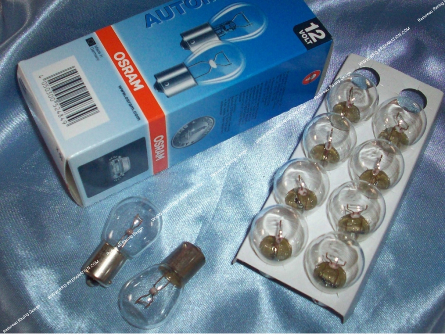 Bombilla de faro OSRAM luz trasera de freno / señal de giro, bombilla estándar con clips BA15S 12V21W