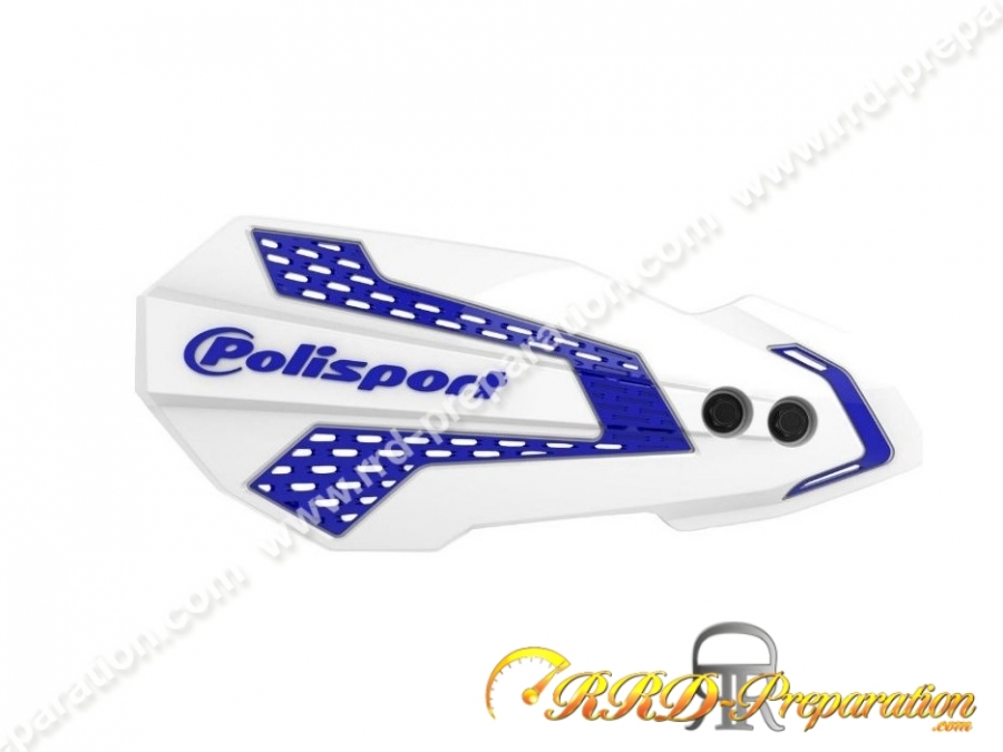 Protège-mains POLISPORT MX FLOW (fixation universelle) blanc et bleu