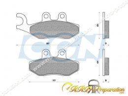 Plaquettes de frein GALFER G1054 avant pour maxi-scooter PIAGGIO X8, HEXAGON, RUNNER, DNA, MP3, SYM, FLY, VIVACITY 3...