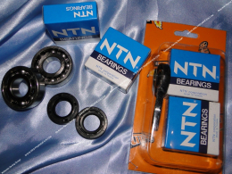 Jeu de 2 roulements renforcés (cage acier rivetée C4) + joint spy viton de vilebrequin TUN'R pour moteur derbi euro 1, 2, 3 & 4