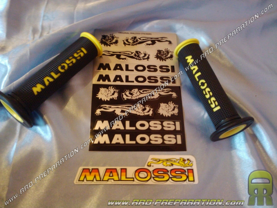 Handlebar grips, MALOSSI coverings with yellow logo closed / open models  with the choices