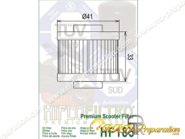 Filtre à huile HIFLO FILTRO pour maxi-scooter 4 temps APRILIA LEONARDO, SCARABEO, PEUGEOT ELYSTAR, ELYSEO... 125 et 150cc