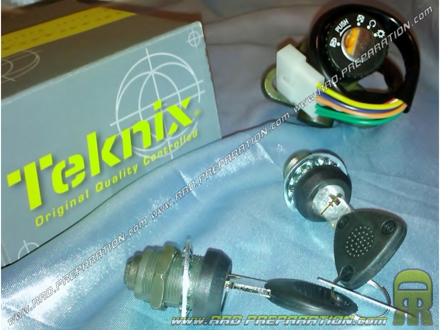 Contactor / trunk and saddle lock with 2 TEKNIX keys for mécaboite DERBI SENDA