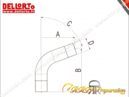 Kit de tube 40mm coudé 70° pour carburateur DELLORTO