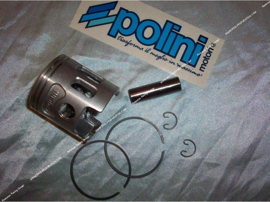 Piston Ø47mm bi-segment POLINI pour kit 70cc aluminium minarelli RV3, RV4, RV5, RV6, RV