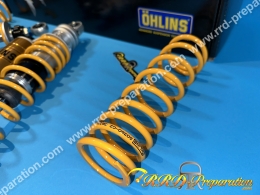 Paire d’amortisseur 330 à 340mm à gaz réglables OHLINS STX 36 compétition ARCHIVE, cyclomoteur MBK 51, PEUGEOT 103...