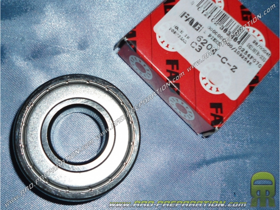 Bearing C3 riveted steel 20X47X14mm FAG for minarelli am6 and scooter, derbi, piaggio, 103 ...