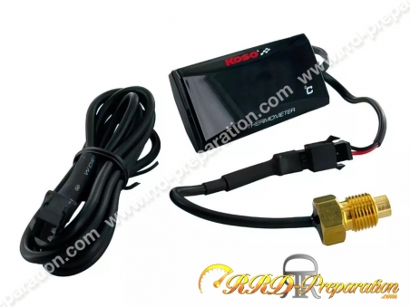 Red digital thermometer with probe KOSO for motor, radiator,
