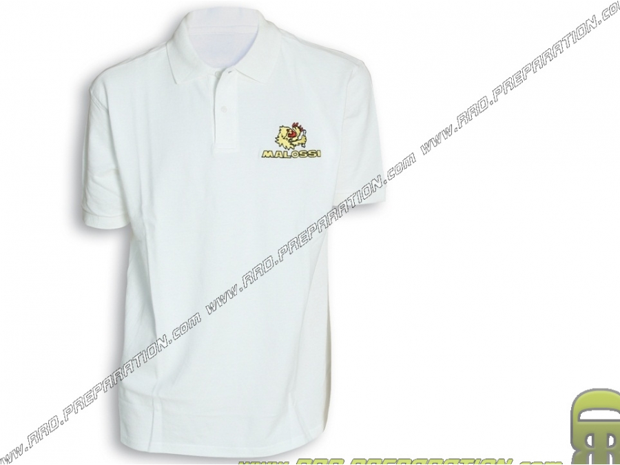 MALOSSI white polo shirt for men (size of your choice)