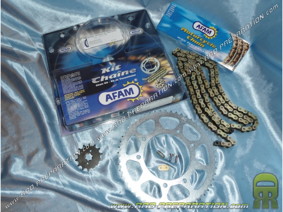 Kit chaîne AFAM 420 / 14X53 DERBI SENDA DRD RACING 2002 a 2005