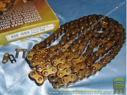 Cadena reforzada IRIS GSX Gold ancho 428 para moto, mécaboite 50cc, ... talla 134 eslabones