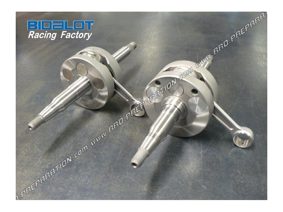 Vilebrequin, vilo, embiellage BIDALOT RACING FACTORY course longue 48mm pour mécaboite moteur DERBI euro 1 & 2 sauf GPR