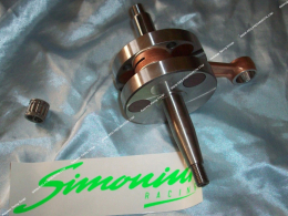 Vilebrequin, vilo, embiellage SIMONINI course longue 46mm / bielle longue 90mm (soies de Ø17mm) pour mécaboite moteur minarelli 