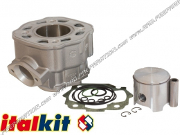 Kit cylindre / piston sans culasse 80cc Ø47.6mm ITALKIT Racing mono-segment (spécial course 46mm) aluminium DERBI euro 3