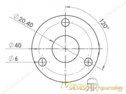 Silencieux, cartouche DOPPLER aluminium 3 trous entre axe 36mm pour pot d'échappement ER1 ou autre passage à droite