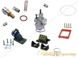 Kit carburation PWK 26mm SPECIAL CARTERS MALOSSI, EUROCILINDRO, OMEGA... coudé montage souple pour MBK 51 et PEUGEOT 103
