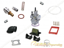Kit carburation orientable PWK 28mm SPECIAL CARTERS MALOSSI, EUROCILINDRO, OMEGA... coudé montage souple MBK 51, PEUGEOT 103