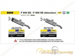 Silencieux d'échappement INDY RACE EVO ARROW pour collecteur d'origine sur BMW F 900 GS / GS Adventure à partir de 2024