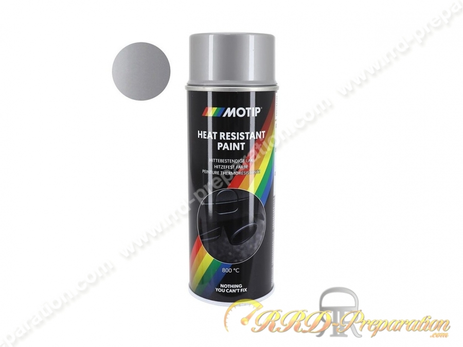 Bombe spray peinture haute température MOTIP COLORWORKS gris argent 650°C pour pot d'échappement 400ML