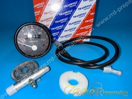 Compteur rond complet avec câble et entraîneur 120 km/h TRANSVAL pour cyclomoteur, mob Peugeot 103 SP, SPX, RCX... 16 pouces