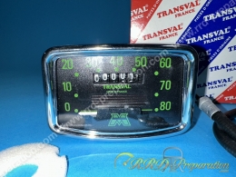 Compteur rectangle complet avec câble et entraîneur 80 km/h TRANSVAL pour cyclomoteur, mob MBK 88