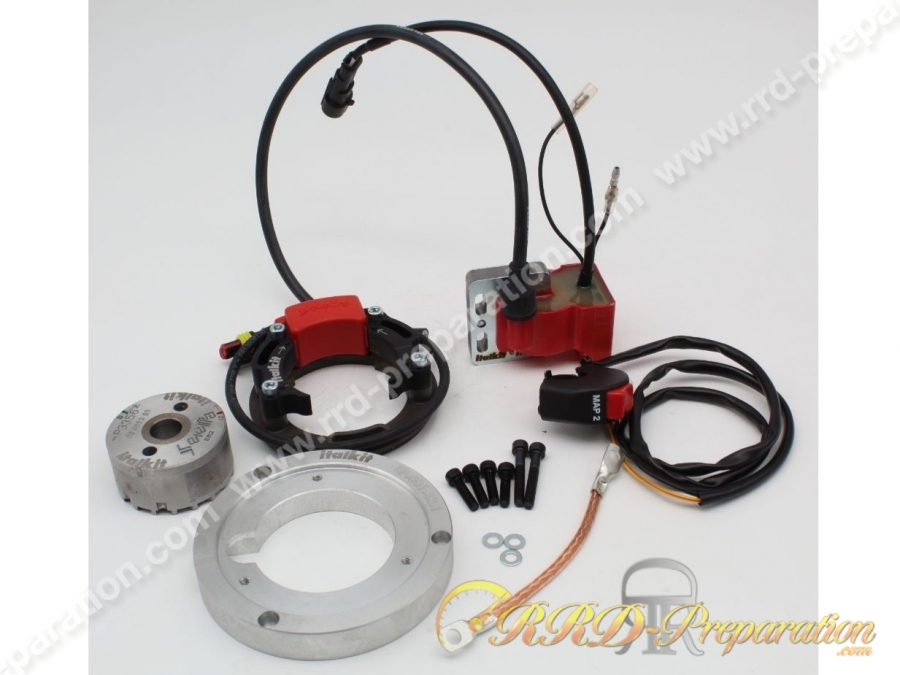 Allumage ITALKIT compétition SELETTRA DIGITAL double courbe à rotor interne PIAGGIO / GILERA 125, 150 et 180cc 2T carter Ø115mm