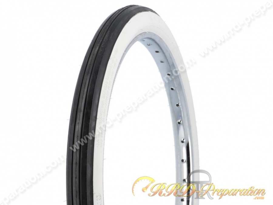 Pneu TEKNIX 1 3/4 19 REINF TT 21B pouces à nervure à flanc blanc pour Solex Pneu TEKNIX 1 3/4 19 REINF TT 21B pouces à nervure à flanc blanc pour Solex