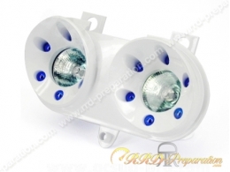 Masque avant double optique avec éclairage TNT pour booster MBK ROCKET, YAMAHA SPY blanc ou chromé