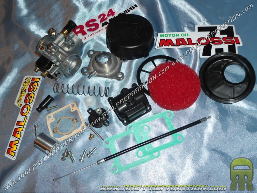 Kit carburation MALOSSI PHBG Ø19mm avec clapets, pipe... pour mécaboite YAMAHA DT, MX, RD, TY,...