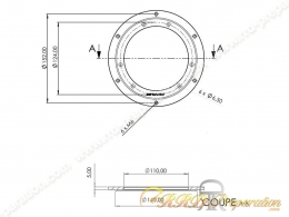 Porte couronne DOPPLER en aluminium pour cyclomoteur MBK 68 / 88 / 89