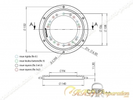 Porte couronne DOPPLER en aluminium argent pour cyclomoteur PEUGEOT 103 (Jantes Leleu à 5 bâtons et jantes à rayons)
