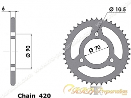 Couronne 38 à 45 dents en 420 BIHR pour HONDA MTX, MTX R, MBX, MT S, CR, ...