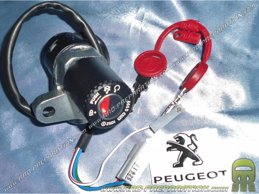 Contacteur / serrure coffre avec 2 clé PEUGEOT pour mécaboite PEUGEOT XR6, XPS & MOTORHISPANIA RX