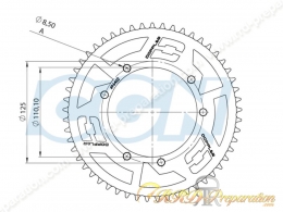 Couronne mécaboite DOPPLER pour SHERCO ENDURO / SM 53 dents (plusieurs coloris disponibles)