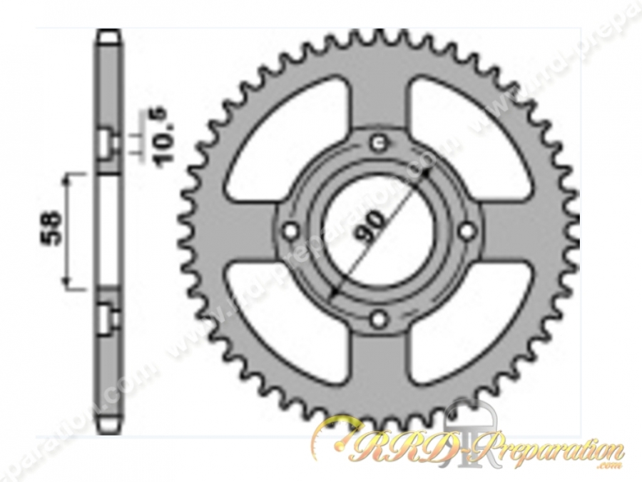 Couronne 30 a 60 dents en 428 PBR pour DAELIM ROADSPORT, ROADWIN, DAYSTAR, HONDA CB... 125 Couronne 30 a 60 dents en 428 PBR pour DAELIM ROADSPORT, ROADWIN, DAYSTAR, HONDA CB... 125