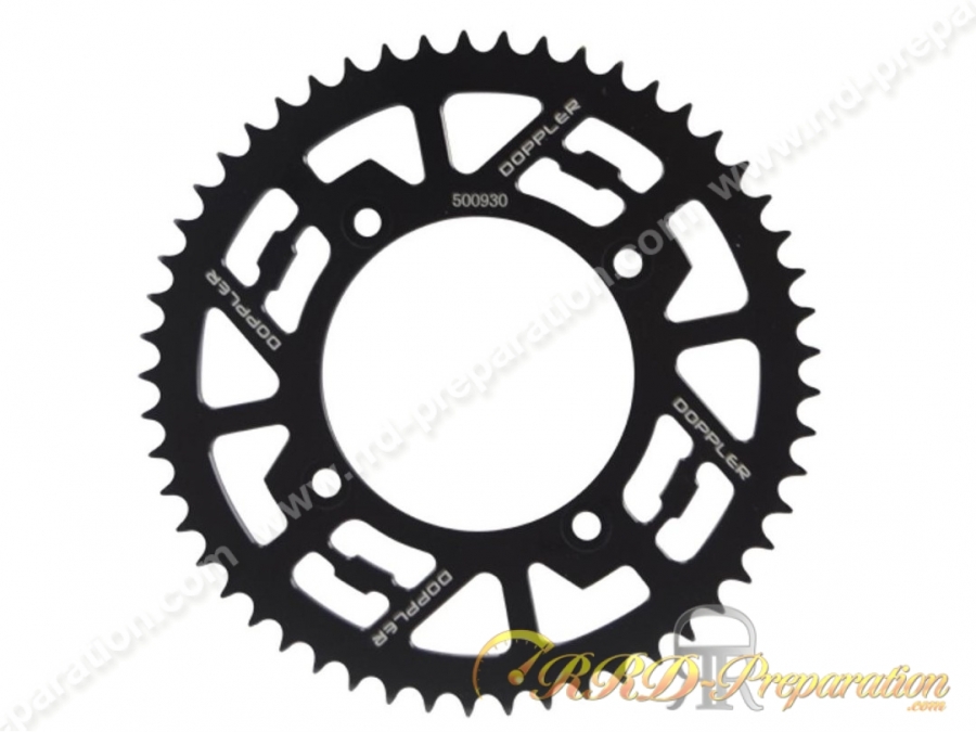 Couronne 53 dents en 420 DOPPLER pour BETA FACTORY, RR... 50 2T à partir de 2005 couleur NEOCHROME/rouge/noir