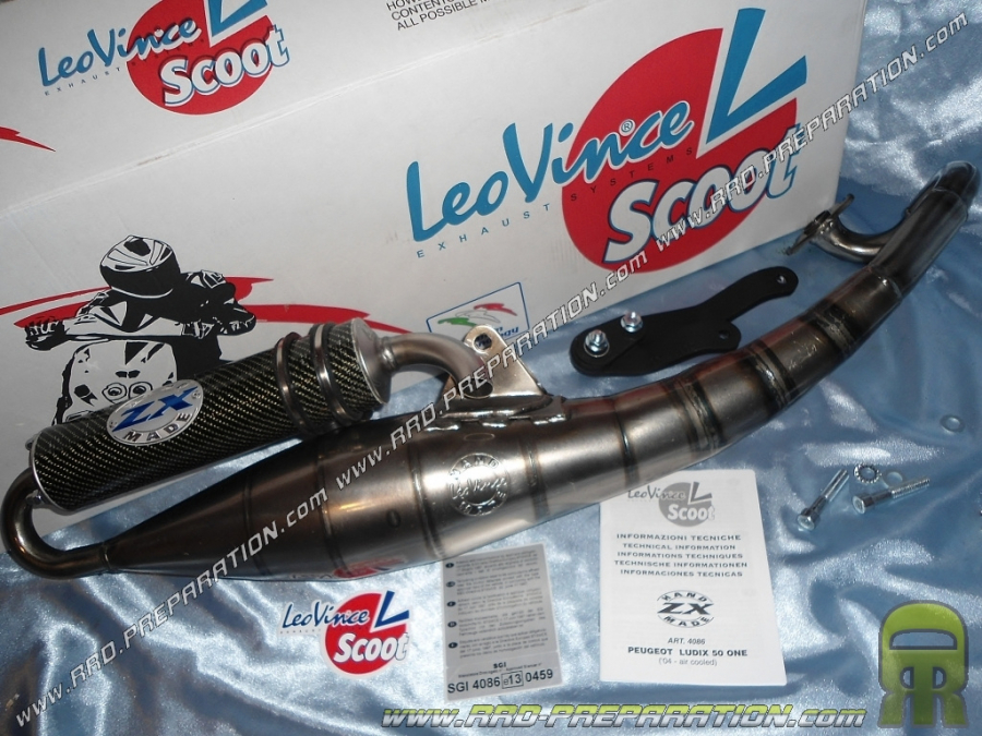 Pot d'échappement LEOVINCE ZX pour scooter Peugeot 50cc air ludix one, speedfight 3, new vivacity...