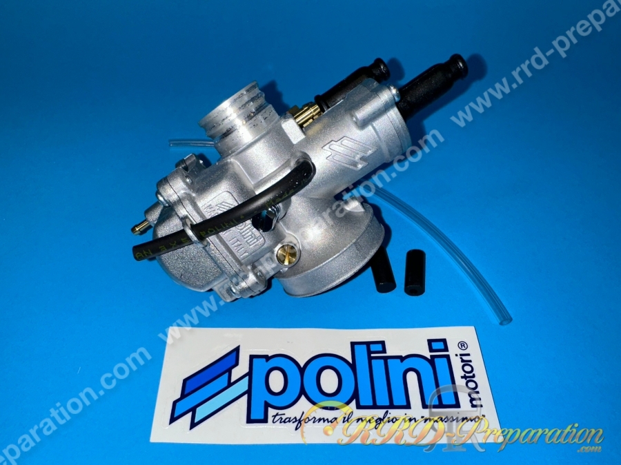 Carburateur POLINI CP 21 souple, avec graissage séparé, starter à câble ou à levier au choix