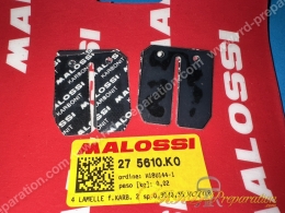 Jeu de 4 lamelles MALOSSI KARBONIT 0,30 & 0,35mm pour clapets VL7 et VL8 Peugeot 103, Piaggio Ciao et MBK 51