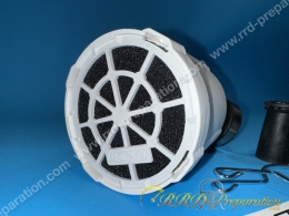 Filtre à air, cornet mousse DOPPLER AIR SYSTEM (Ø de fixation carburateur Ø28mm à 35mm) blanc, bleu, noir ou rouge