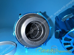 Filtre à air, cornet mousse POLINI NEW Mini anodisé bleu avec cache droit (Ø de fixation carburateur Ø32/37 et 46mm)