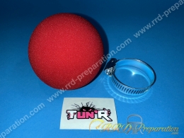 Filtre à air, cornet TUN'R Phonique (sphère, boule), droit (Ø de fixation carburateur de Ø27 a 37mm) rouge