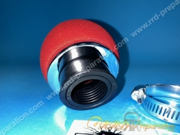 Filtre à air, cornet TUN'R Phonique (sphère, boule), droit (Ø de fixation carburateur de Ø27 a 37mm) rouge