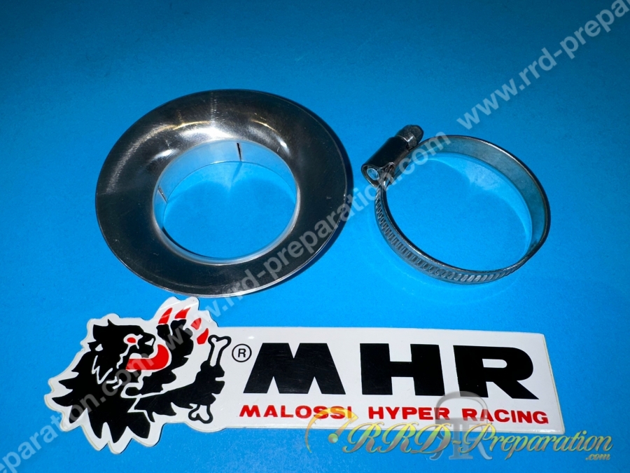 Tulipe d'admission, cornet MALOSSI usiné aluminium fixation a collier pour carburateur