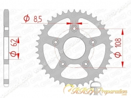 Couronne 38 à 43 dents en 520 AFAM pour CAGIVA MITO, PLANET, RIVER et RAPTOR
