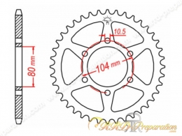 Couronne 38 à 46 dents en 520 Bihr pour KAWASAKI Z750,  Z800, GPZ 500, ZX6R