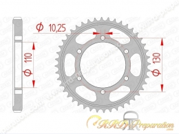 Couronne 38 à 48 dents en 530 AFAM pour YAMAHA R6, FZ6 FAZER de 2003 à 2009