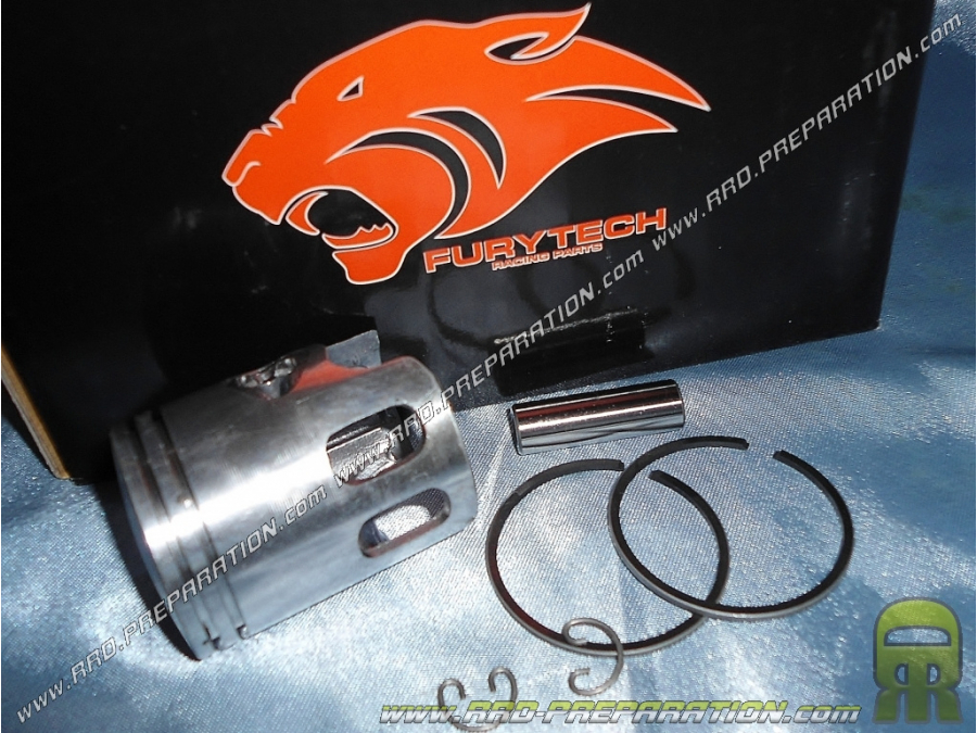 Piston FURYTECH bi-segments Ø40mm axe 10mm pour kit FURYTECH SC 50cc sur scooter minarelli vertical (booster, bws...)