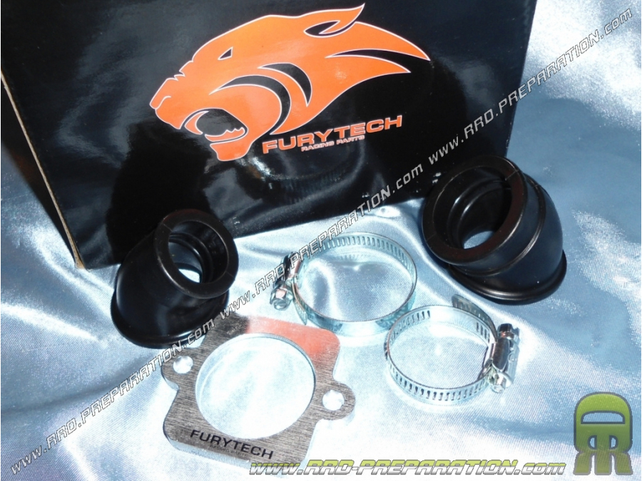 Pipe d'admission FURYTECH horientable pour carburateur de 19 a 30mm (fixation Ø23 a 35mm) Peugeot LUDIX, SPEEDFIGHT 3,...